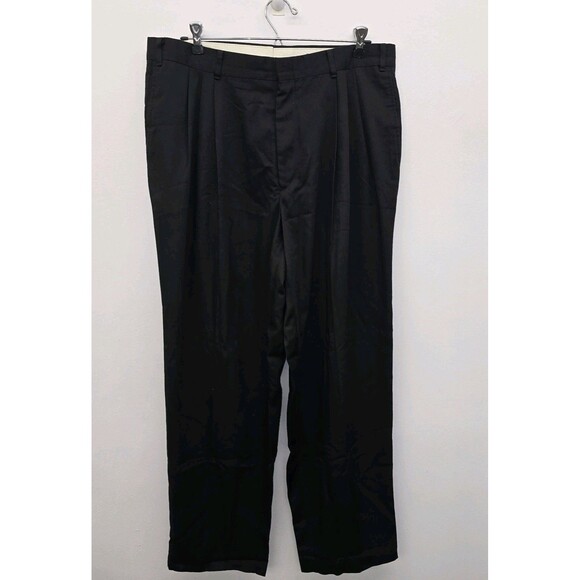 Vintage City Streets Men's Pleated Dress  Pants 36x30 Black (C28) - Picture 1 of 8